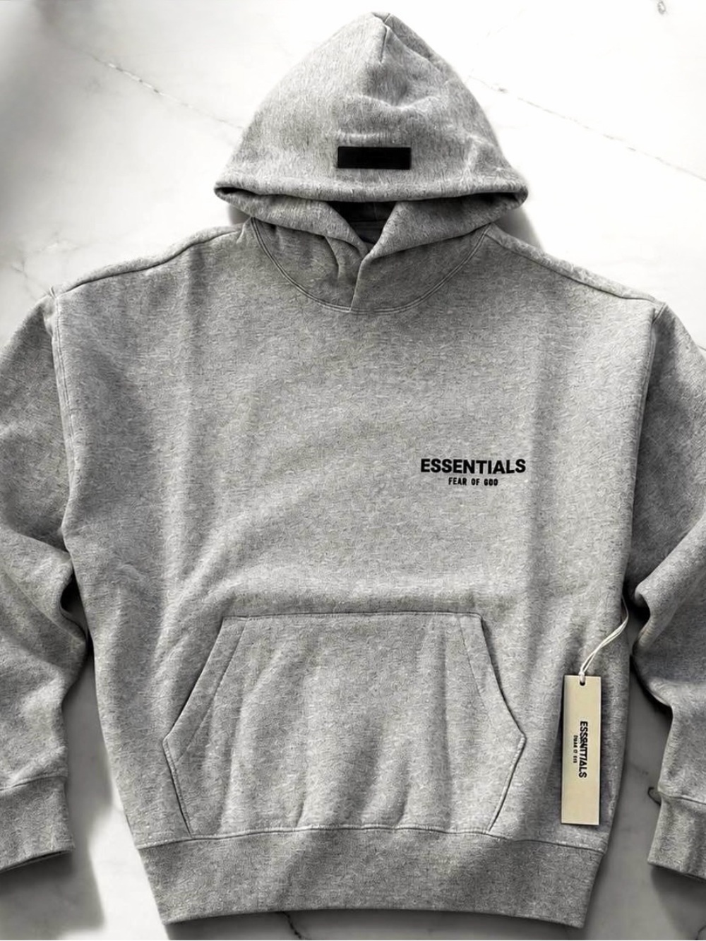 Fear of God Essentials Dark Gray Logo Hoodie small